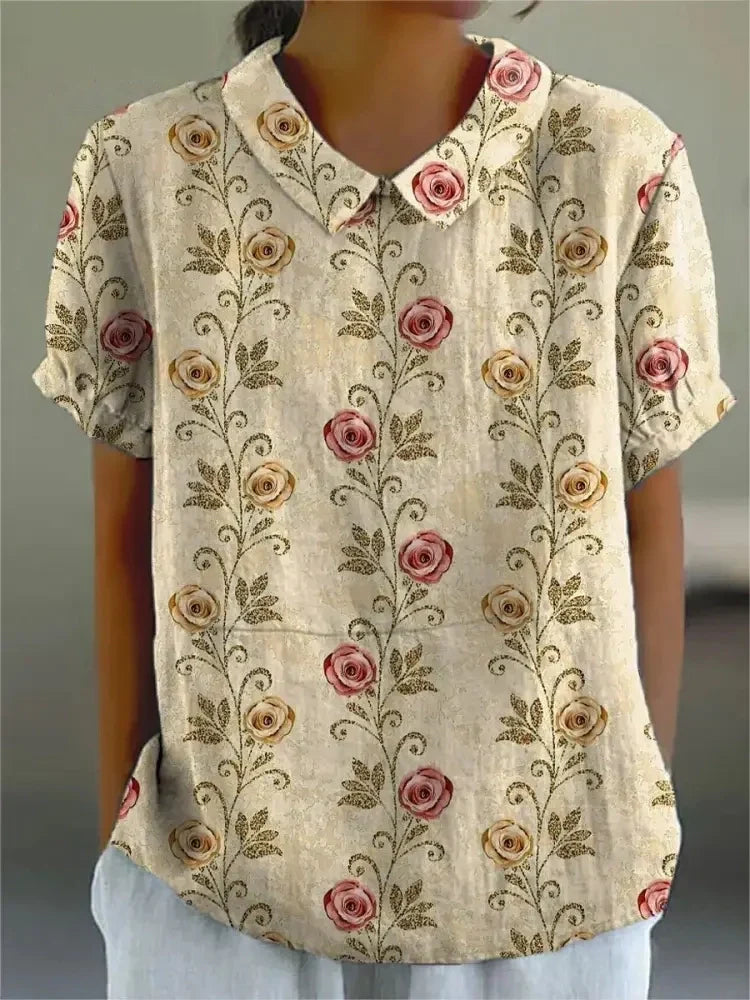 Bluse aus Baumwolle mit Blumenmuster
