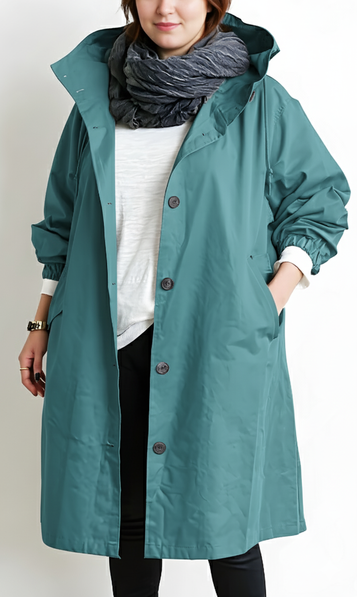 Damen-Trenchcoat in Übergröße, wasserdicht
