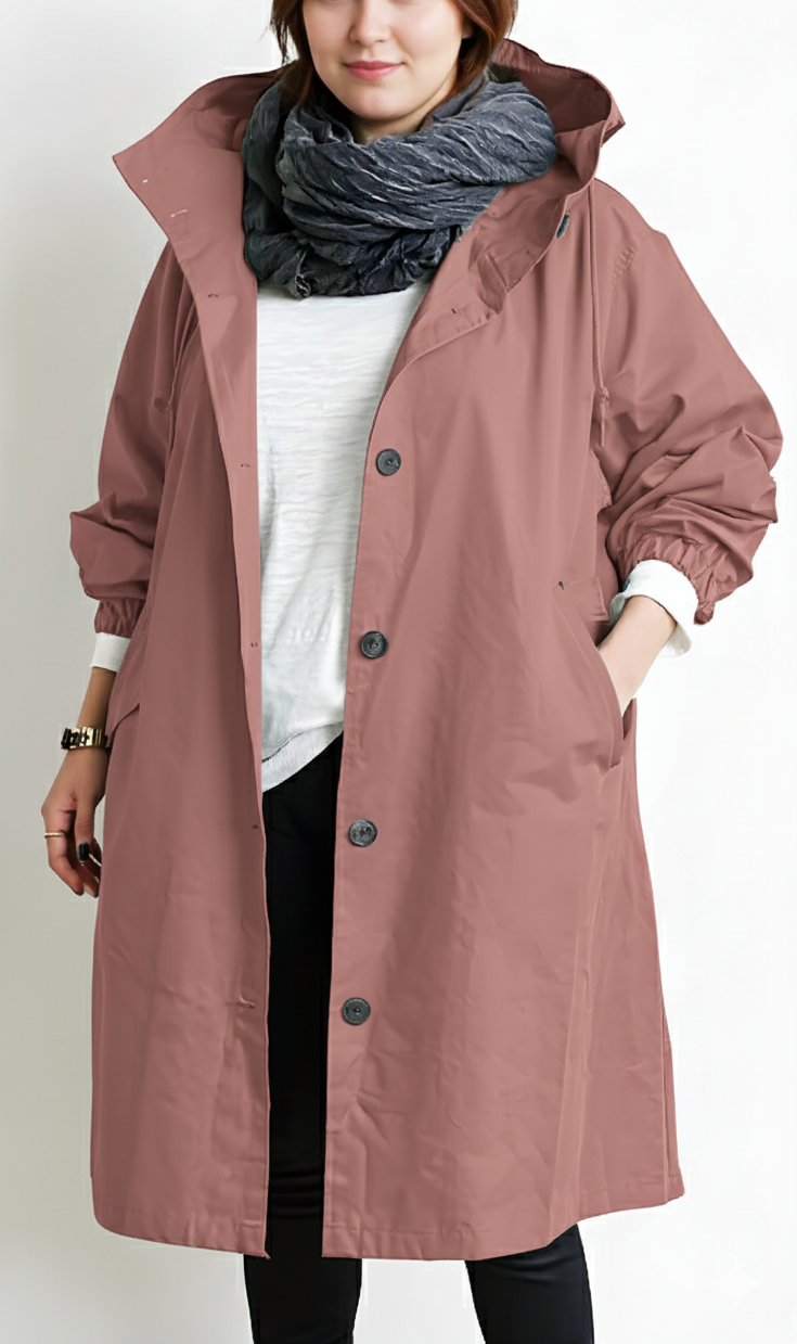 Damen-Trenchcoat in Übergröße, wasserdicht