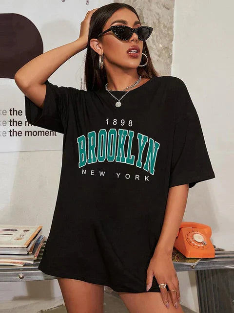 Brooklyn Vintage-Style Oversized T-Shirt