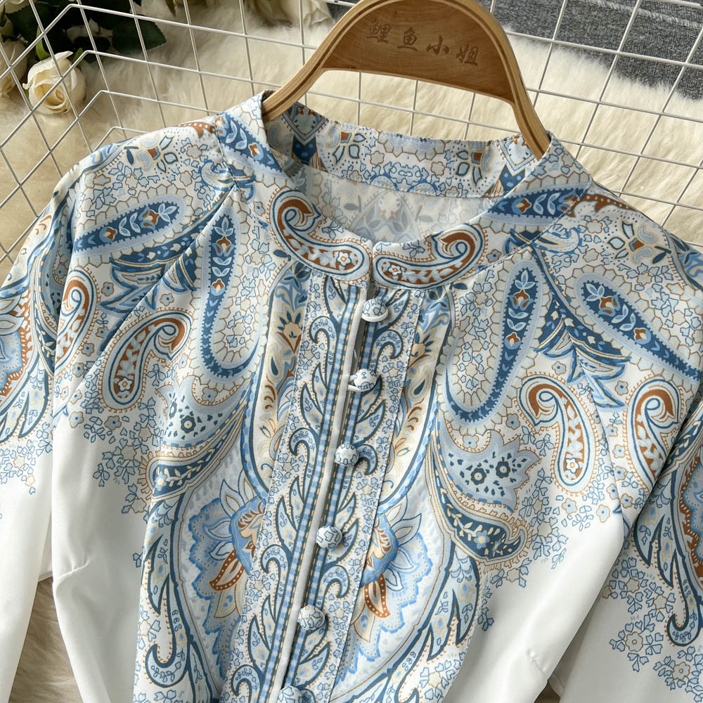 A-Linien-Kleid mit Blumenmuster und Gürtel