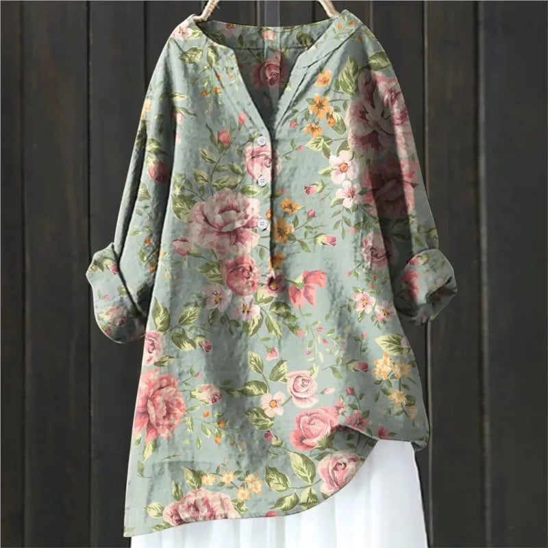 Casuall Blouse with Floral Pattern