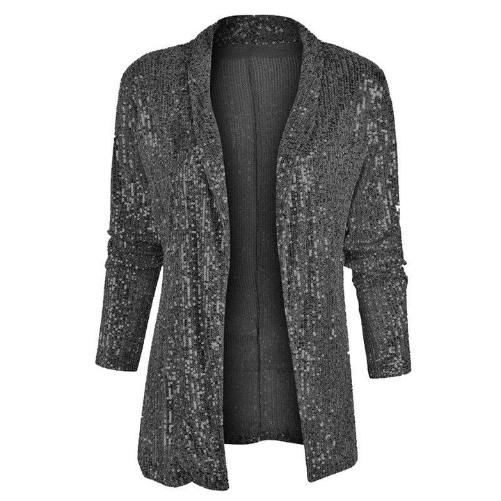 Blazer-Weste mit Paillettenverzierung