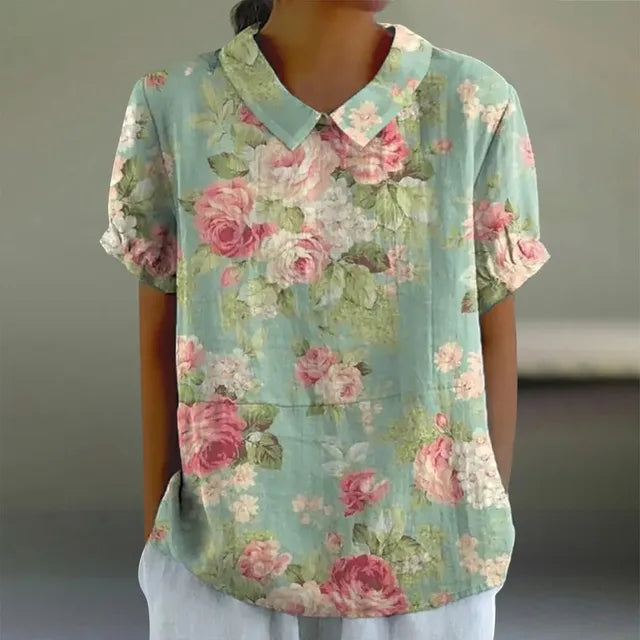 Bluse aus Baumwolle mit Blumenmuster