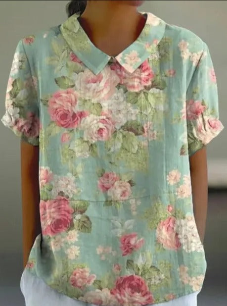 Bluse aus Baumwolle mit Blumenmuster