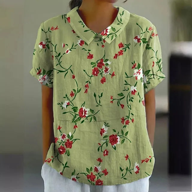 Bluse aus Baumwolle mit Blumenmuster