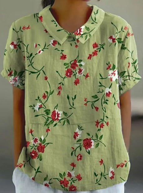 Bluse aus Baumwolle mit Blumenmuster