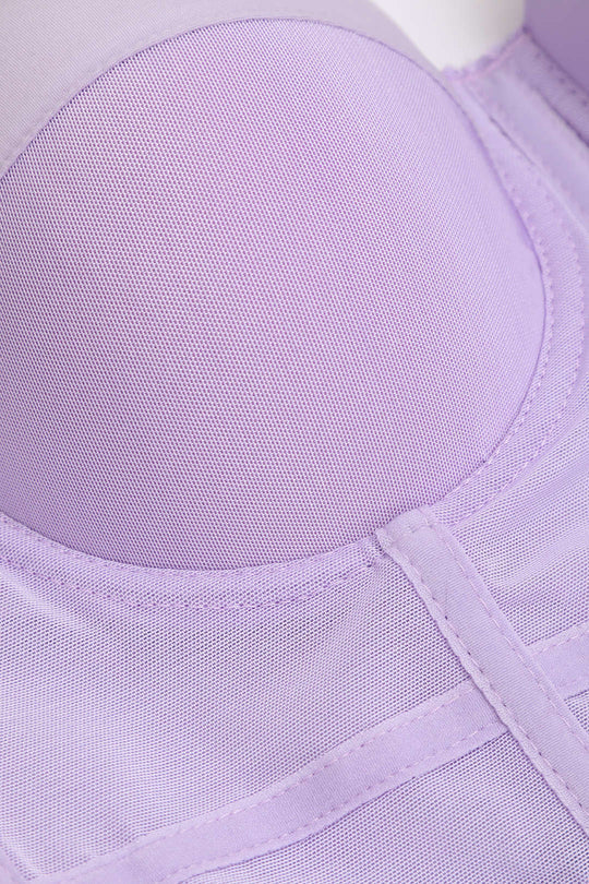 Bluse aus Mesh mit integriertem Bustier