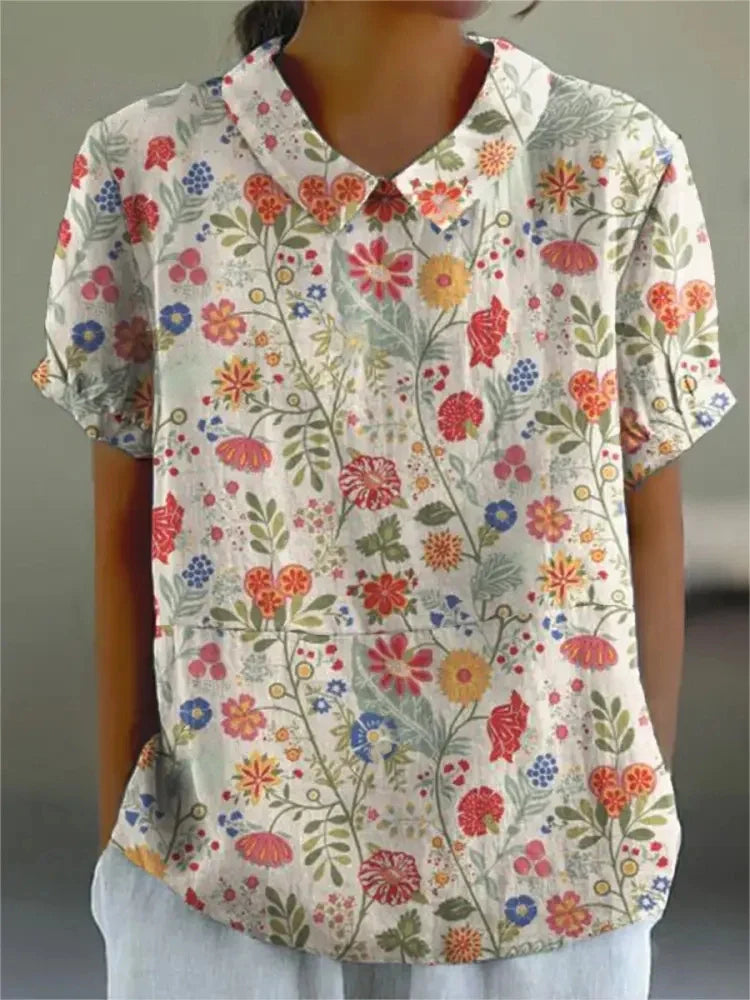 Bluse aus Baumwolle mit Blumenmuster
