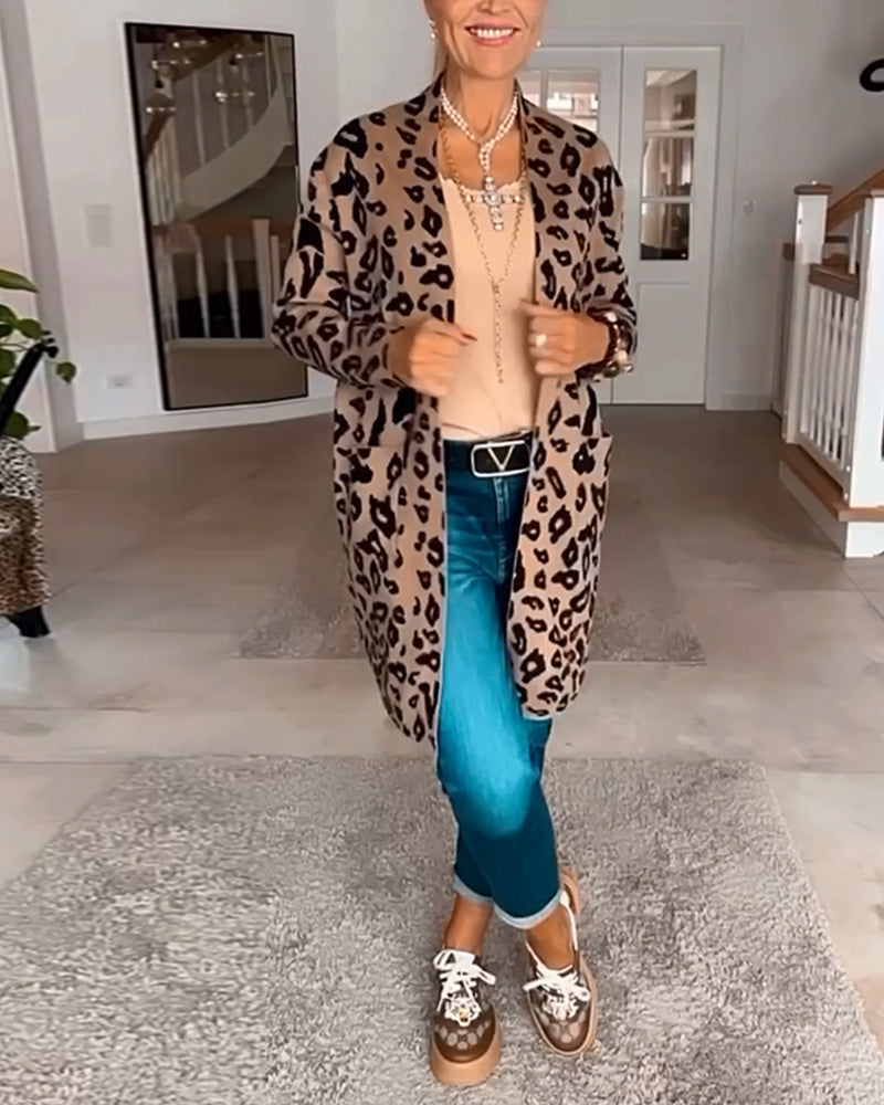 Cardigan im Leopardenmuster