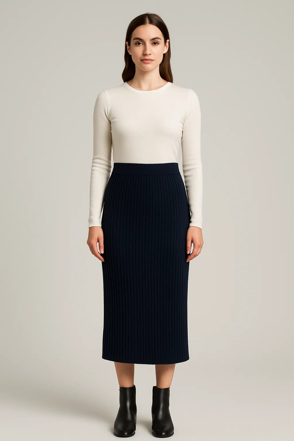 Nora – Rippenstrick Midi-Rock